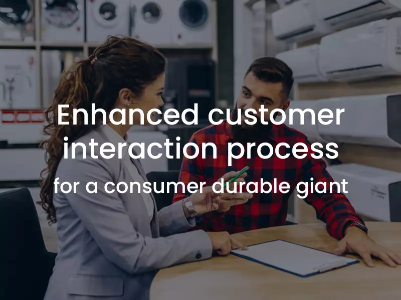 Enhanced the customer interaction process while creating customer delight for a consumer durable giant